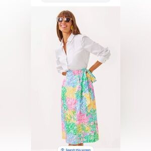NWT LILLY PULITZER ROWENA MIDI SKIRT SIZE 6 MULTI BRIGHT DELIGHT PATCH